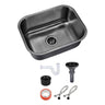 Fregadero Tarja para Cocina Una Tina Submontar de Acero Inoxidable Negro con Kit y Mezcladora | KADINOX