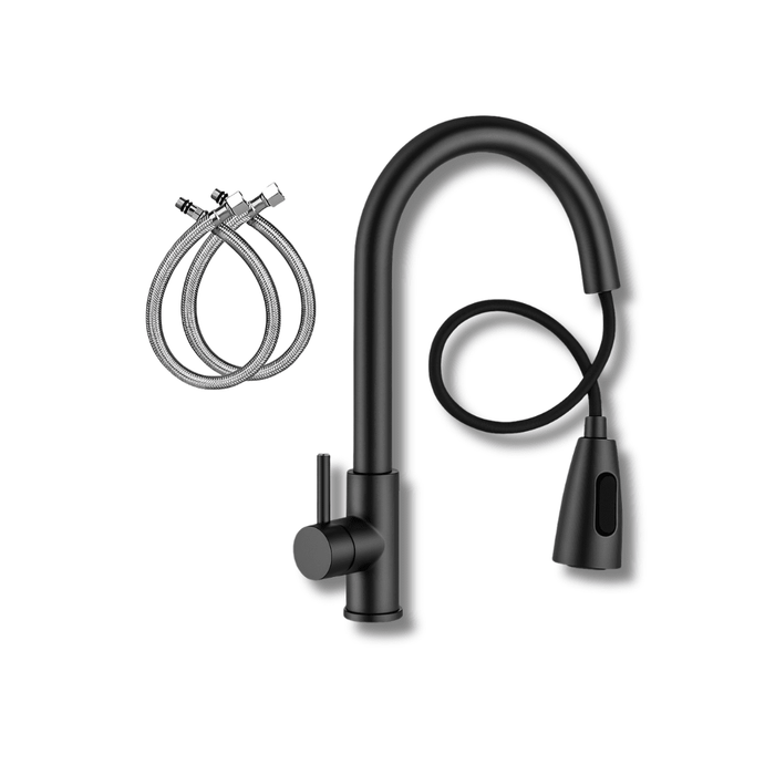 Fregadero Tarja para Cocina Una Tina Submontar o Sobreponer de Acero Inoxidable Color Negro 59x45 cm con Kit y Mezcladora Premium Negra | KADINOX - KADINOX