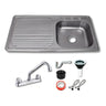 Fregadero Tarja Tina Doble Acero Inox Con Kit Flexible Negra | KADINOX