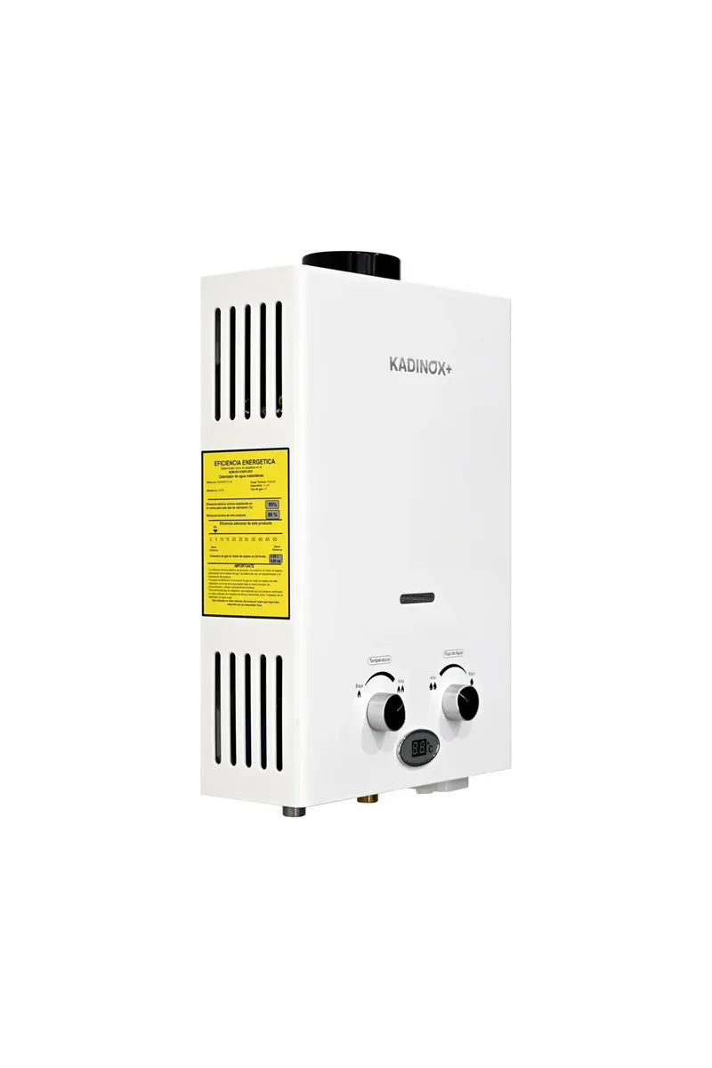 Boiler De Paso 6 Litros Kadinox Plus Gas Lp Calentador De Agua Instantáneo Ahorrador Con Pantalla Digital