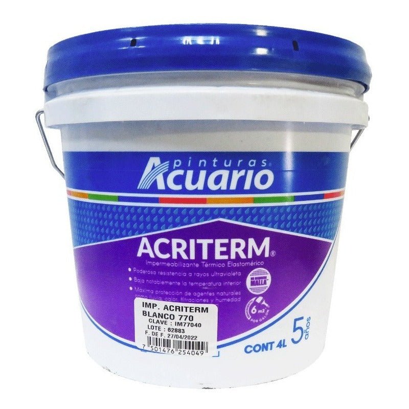 Impermeabilizante para Techo Acriterm 5 Años 4 Litros | KADINOX - KADINOX