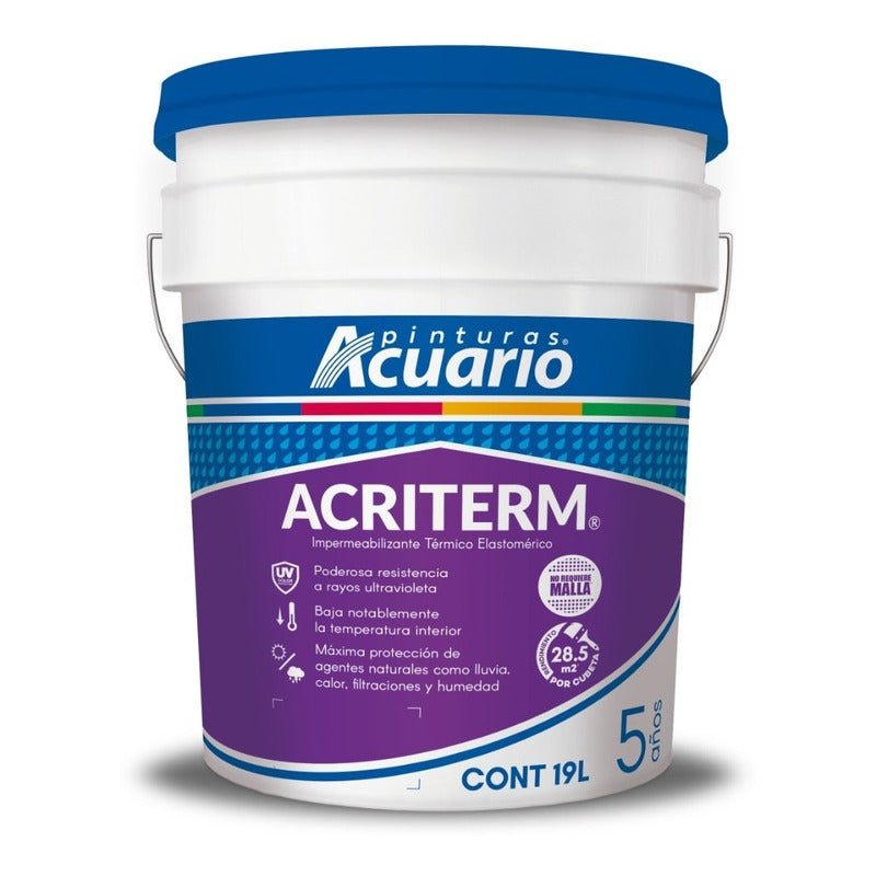 Impermeabilizante para Techo Acriterm Elastomérico 5 Años 19 Litros | KADINOX - KADINOX