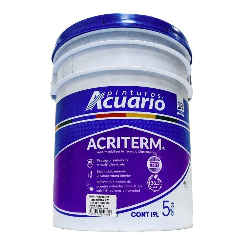 Impermeabilizante para Techo Acriterm Elastomérico 5 Años 19 Litros | KADINOX - KADINOX