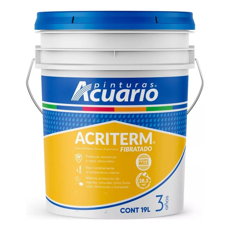 Impermeabilizante para Techo Acriterm Fibratado 3 Años 19 Litros | KADINOX - KADINOX