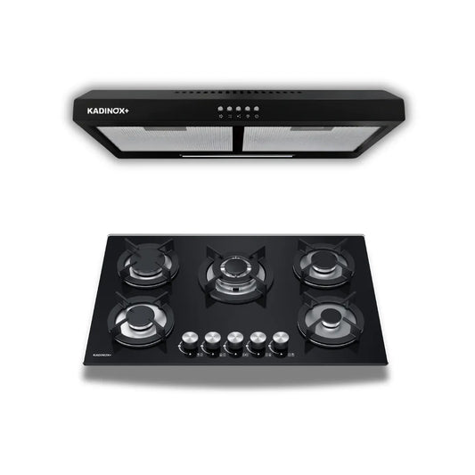 Combo Parrilla a Gas de 5 Quemadores + Campana Extractora 76 Cm