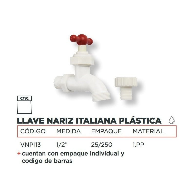 Llave Rosca Manguera Nariz Jardín Agua Plastica 1/2 | KADINOX - KADINOX