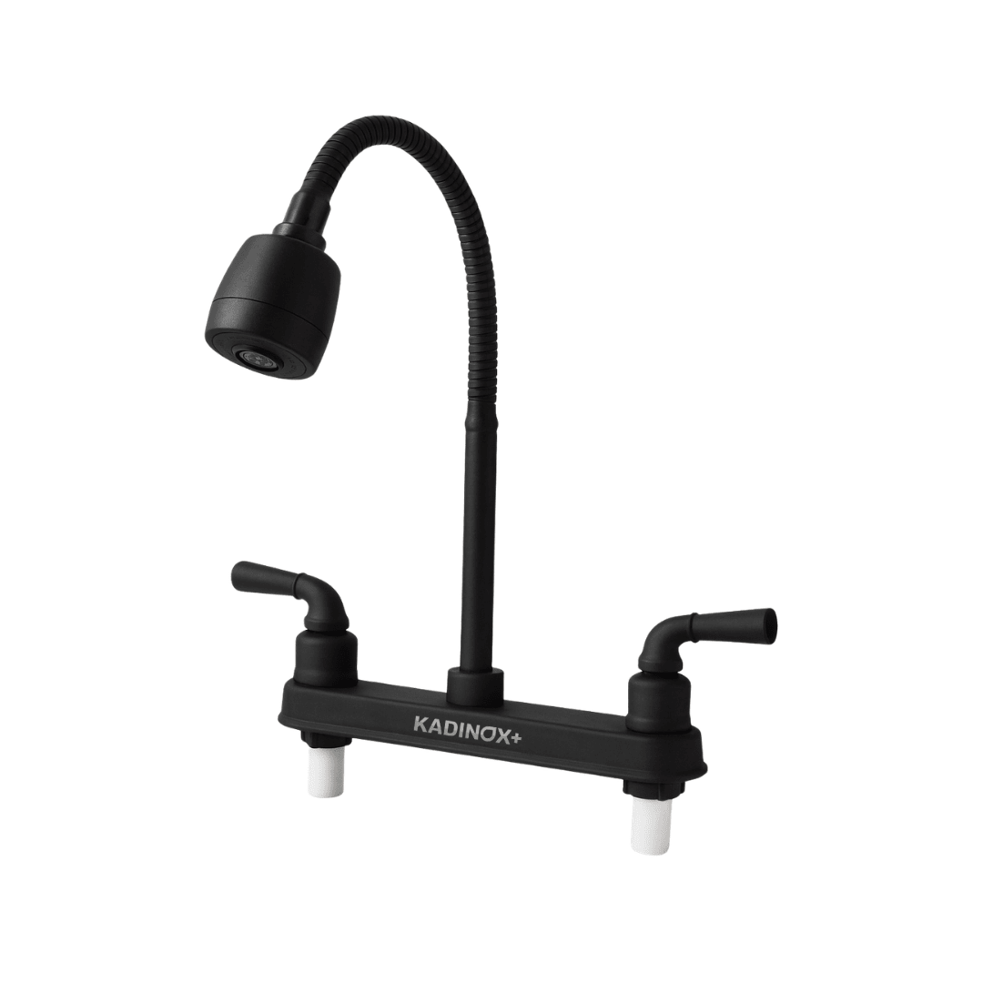 Fregadero Tarja para Cocina 84 x 48 x 15 cm Doble Tina de Acero Inoxidable con Kit Color Negro | KADINOX