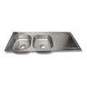 Tarja doble con escurridor para cocina de Acero Inoxidable 120 x 50 cm| KADINOX