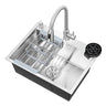 Tarja Fregadero De Cocina Multifuncional Organizador Moderno De Lujo Acero Inoxidable Con Kit Y Accesorios Color Plata 60cm X 46cm X 22cm