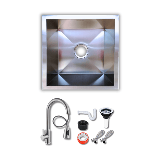Tarja Submontar para Cocina 45 x 45 x 22 cm 1 Tina Acero Inoxidable Cal.18 Mezcladora Prem° | KADINOX - KADINOX