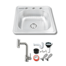 Tarja Tipo Bar para Cocina 48x48 cm Acero Inoxidable Mezcladora 360° | KADINOX PRO