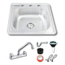 Tarja Tipo Bar para Cocina de Acero Inoxidable 48x48 cm con Kit | KADINOX