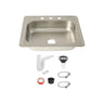 Tarja Tipo Bar para Cocina de Acero Inoxidable 64x59 cm con Kit | KADINOX