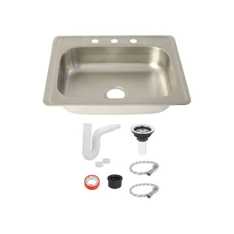 Tarja Tipo Bar para Cocina de Acero Inoxidable 64x59 cm con Kit | KADINOX - KADINOX
