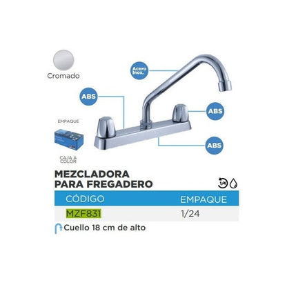 Tarja Tipo Bar para Cocina de Acero Inoxidable 64x59 cm con Kit | KADINOX - KADINOX