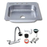 Tarja Tipo Bar para Cocina de Acero Inoxidable 64x59 cm con Kit y Mezcladora Flexible| KADINOX